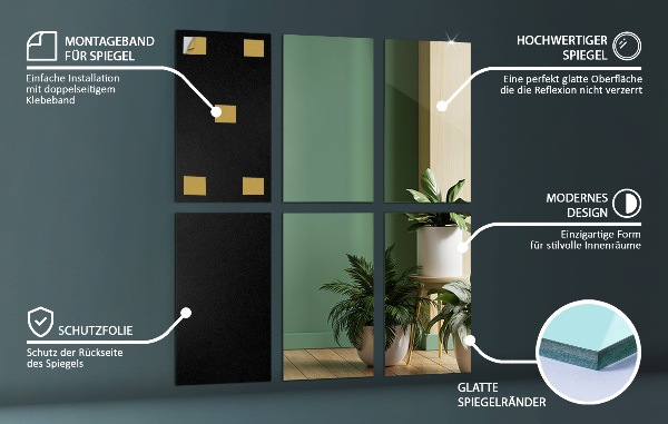 Spegelplattor 6 st 30x16 cm