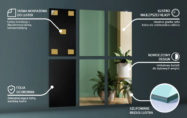 Spegelplattor 6 st 30x16 cm