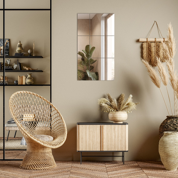 Fyrkantiga spegelplattor 6 st 30x20 cm