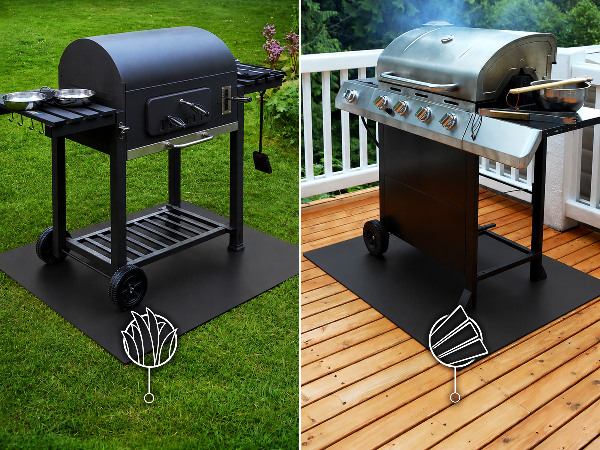 Halvoval plåt att ha under grill 100x100 cm