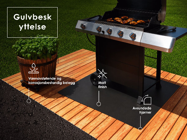 Rektangulär grillmatta i plåt 100x80 cm