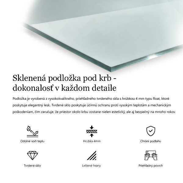 Glasskiva under kamin h40