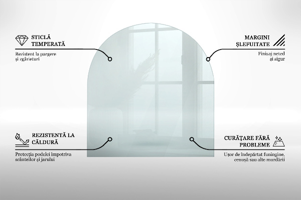 Glasskiva under kamin 80x70 cm