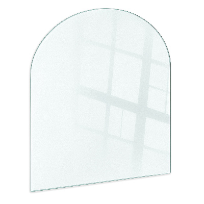 Halvoval semitransparent glasskiva för öppen spis 100x100 cm
