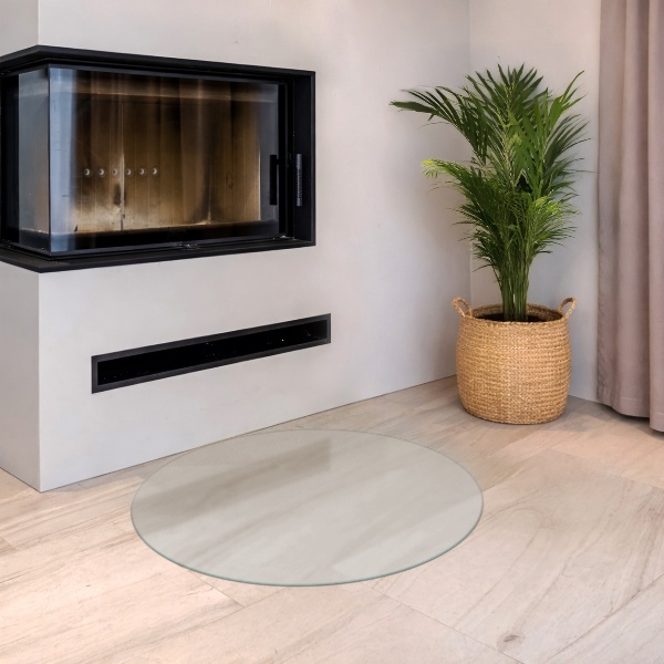 Runt semitransparent golvskydd till eldstäder fi100 cm