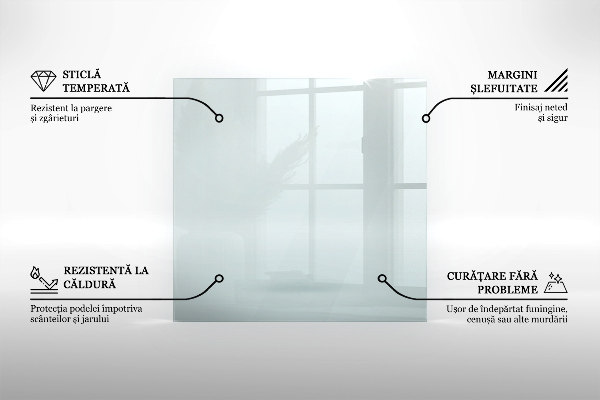 Glasskiva under kamin 120x60 cm