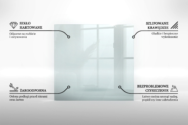 Glasskiva under kamin 120x60 cm