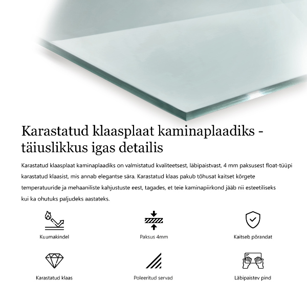 Golvskydd till eldstäder 60x40 cm