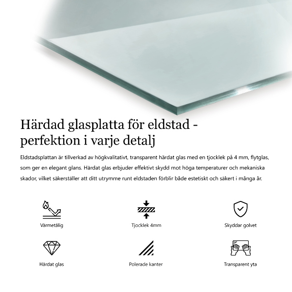 Golvskydd till eldstäder 80x60 cm