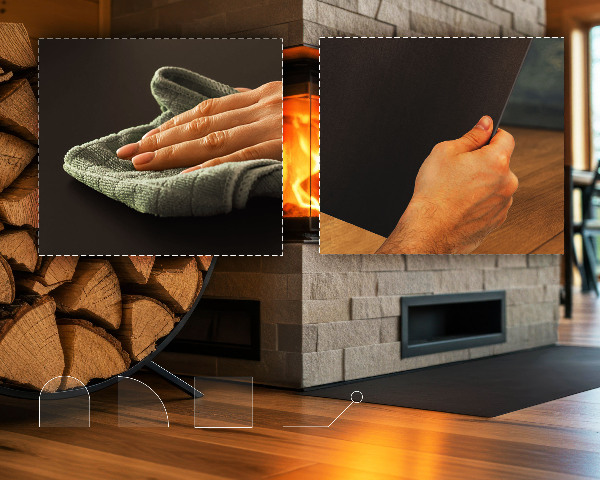 Golvskydd till eldstäder 100x70 cm