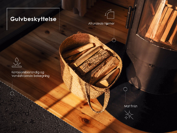 Rektangulära golvskydd till eldstäder 100x80 cm