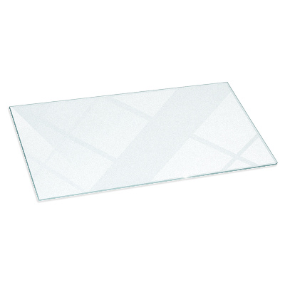 Rektangulär semitransparent glasskiva under kamin 100x50 cm