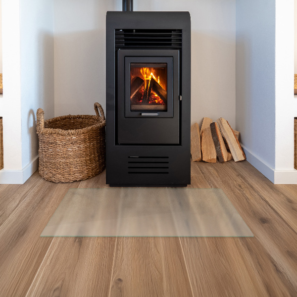 Rektangulär semitransparent glasskiva under kamin 100x50 cm
