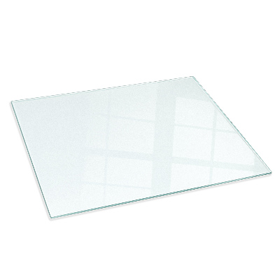Rektangulär semitransparent glasskiva under kamin 100x70 cm