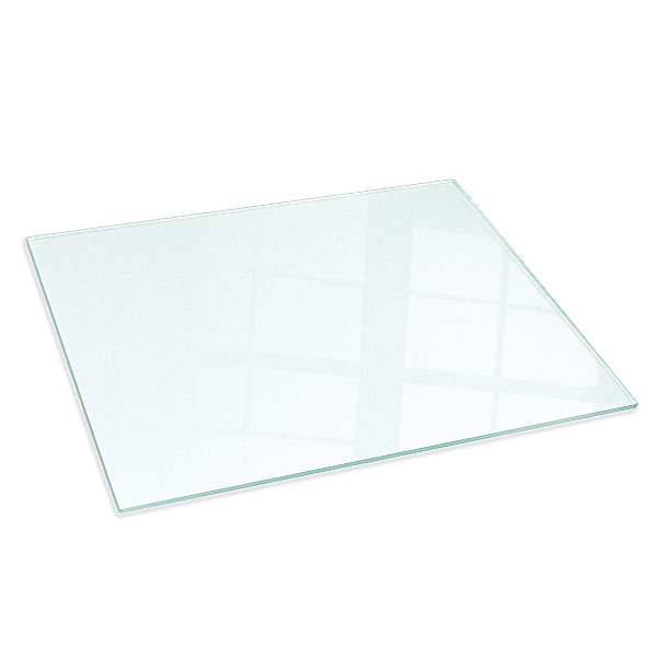 Rektangulär semitransparent glasskiva under kamin 60x40 cm