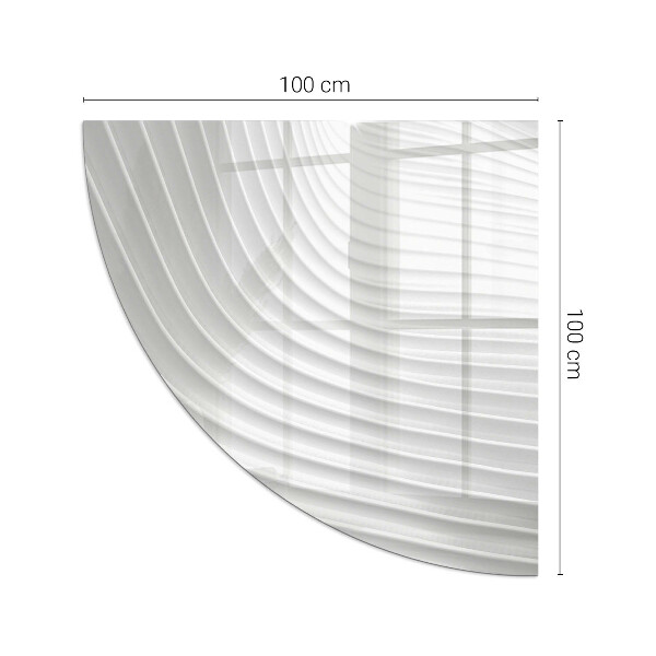 Fjärdedelscirkel glasskiva under kamin Vågor av mjuka linjer