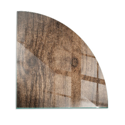 Fjärdedelscirkel glasskiva framför öppen spis Naturligt trämönster