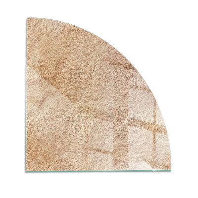 Fjärdedelscirkel glasskiva under kamin Struktur av natursten