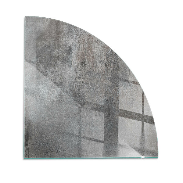 Fjärdedelscirkel glasskiva under braskamin Rå ytstruktur