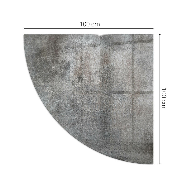 Fjärdedelscirkel glasskiva under braskamin Rå ytstruktur