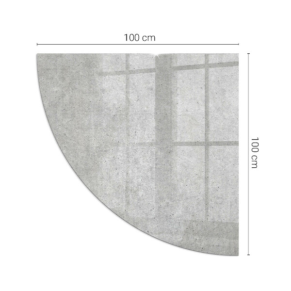 Fjärdedelscirkel glasskiva under braskamin Rå betongstruktur