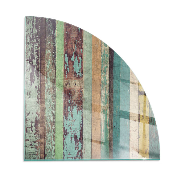 Fjärdedelscirkel glasskiva under braskamin Plankor i olika nyanser