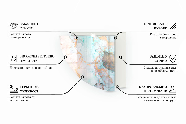 Fjärdedelscirkel glasskiva under braskamin Abstrakt geometriskt mönster