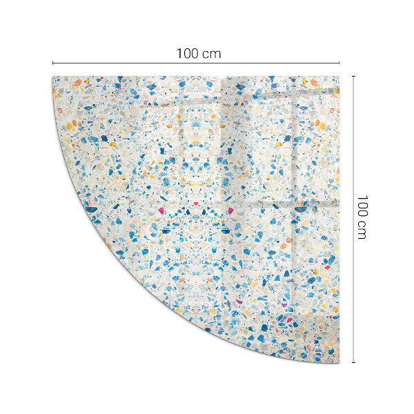 Fjärdedelscirkel glasskiva under kamin Abstrakt strukturmönster