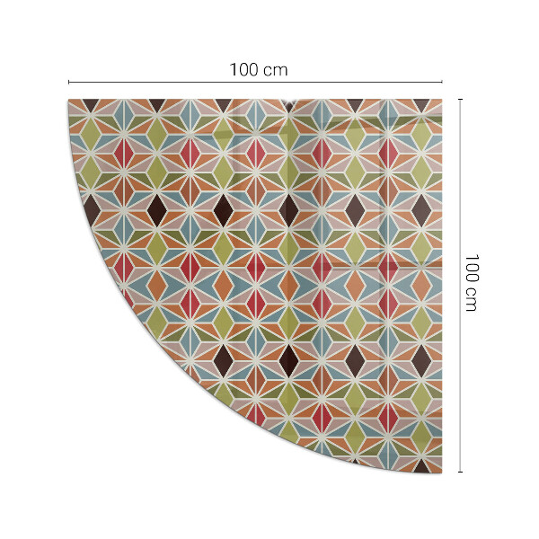 Fjärdedelscirkel glasskiva under braskamin Polygonala mönster i rutnät