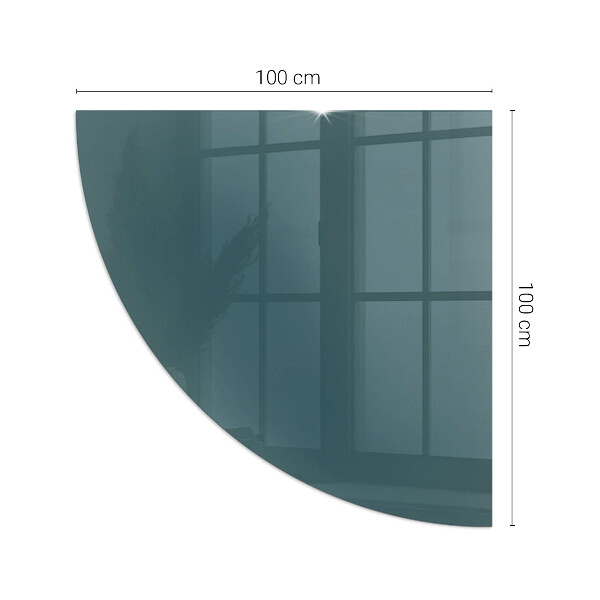 Fjärdedelscirkel glasskiva under kamin Färg Havsblå