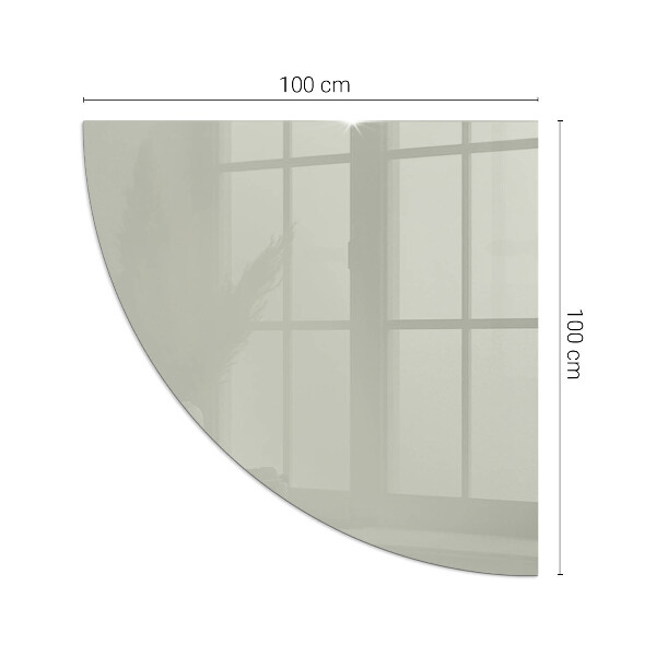 Fjärdedelscirkel glasskiva under kamin Färg Grågrön