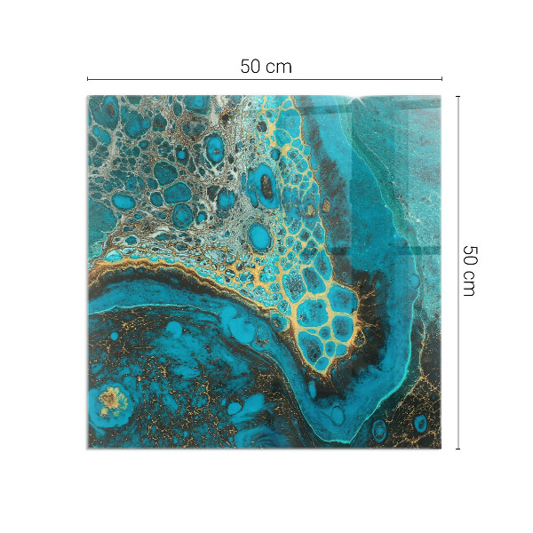 Kvadratisk glasskiva under braskamin Abstrakt organiskt mönster