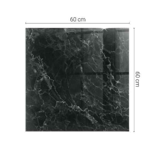 Kvadratisk glasskiva under braskamin Elegant marmormönster