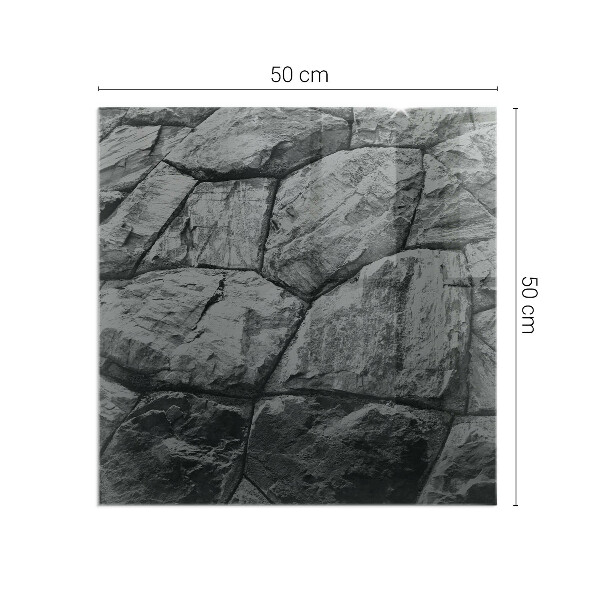 Kvadratisk glasskiva under kamin Naturligt stenmönster