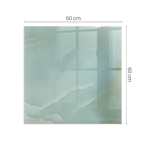 Kvadratisk glasskiva under braskamin Delikat marmormönster