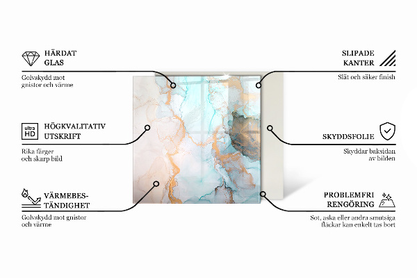 Kvadratisk glasskiva under braskamin Färg Rosa