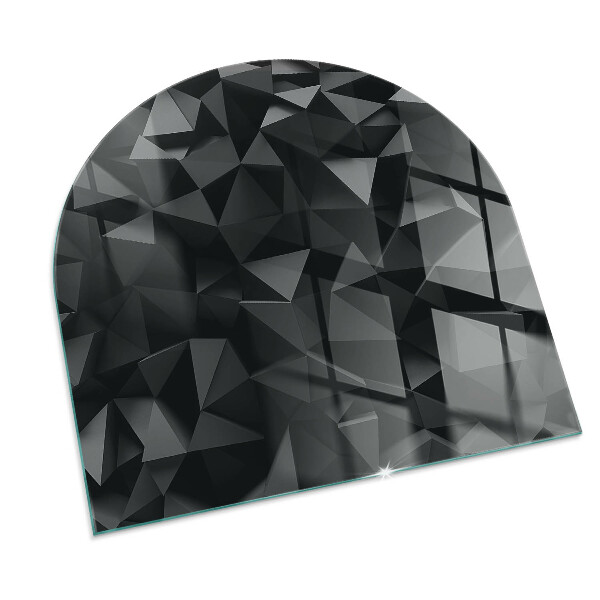 Halvoval glasskiva för öppen spis Tredimensionell geometri