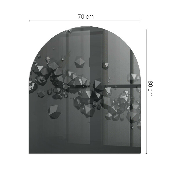Halvoval glasskiva under kamin Abstrakt moln av klumpar