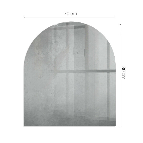 Halvoval glasskiva under kamin Betongstruktur med effekt
