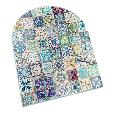 Halvoval glasskiva för öppen spis Mosaikmönster på kakel