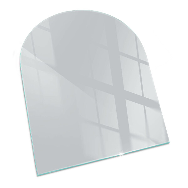 Halvoval glasskiva för öppen spis Färg Grå