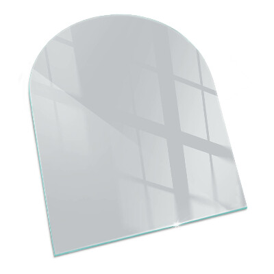 Halvoval glasskiva för öppen spis Färg Grå