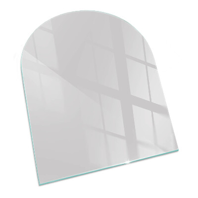 Halvoval glasskiva framför öppen spis Färg Grå