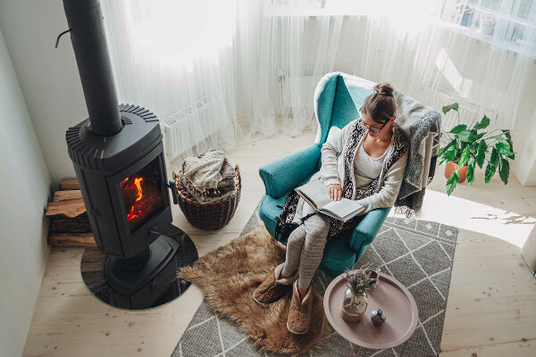 Runda glasskiva för öppen spis Naturlig stenstruktur