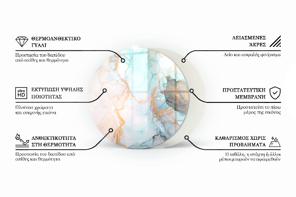 Runda glasskiva för öppen spis Naturligt trämönster
