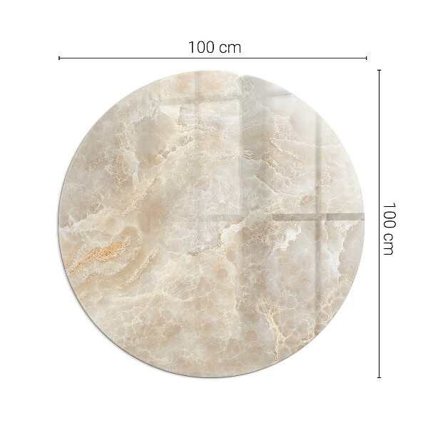 Runda glasskiva för öppen spis Naturligt stenmönster