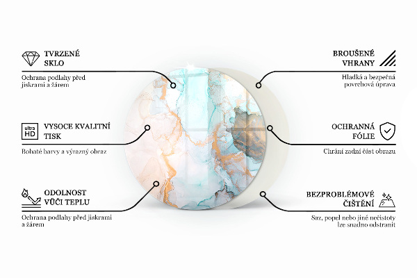 Runda glasskiva för öppen spis Låda med sågat trä