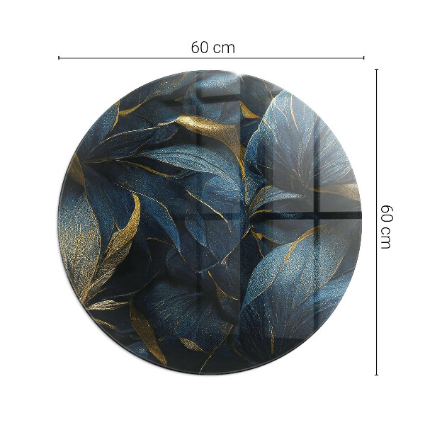 Runda golvskydd till eldstäder Eleganta blad i textur