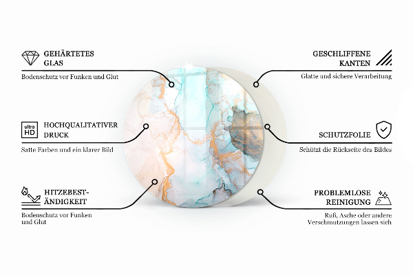 Runda golvskydd till eldstäder Naturligt stenmönster
