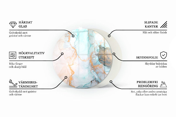 Runda golvskydd till eldstäder Färg Ljusbrun
